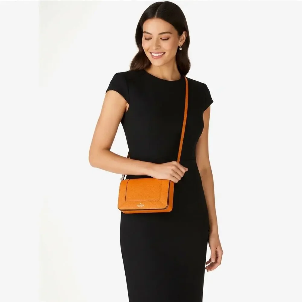 Kate Spade NWT Lena Mini Crossbody Bag Leather Orange Zinnia KH784 MSRP $299